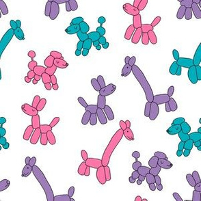 balloon animals fabric - balloon animal party fabric, party animal fabric, andrea lauren fabric, balloon animals gift wrap - brights