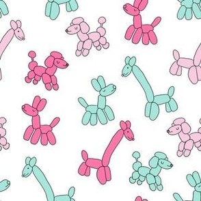 balloon animals fabric - balloon animal party fabric, party animal fabric, andrea lauren fabric, balloon animals gift wrap - pastel