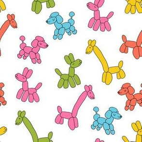 balloon animals fabric - balloon animal party fabric, party animal fabric, andrea lauren fabric, balloon animals gift wrap - multi