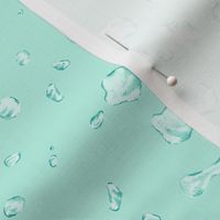 raindrops on the window - teal, aqua and white