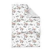 Little Fox forest love sweet fall design soft pastel green beige boys