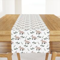 Little Fox forest love sweet fall design soft pastel green beige boys