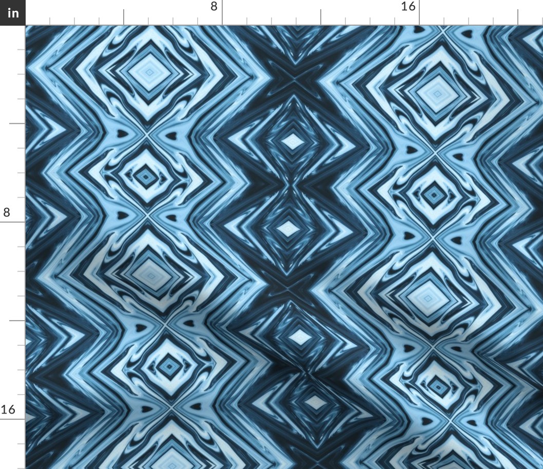 GP4 - XL - Geometric Pillars in Steel Blue Monochrome