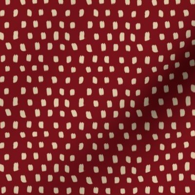 Paint Polka Quilt - beige on red