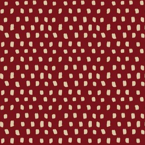 Paint Polka Quilt - beige on red