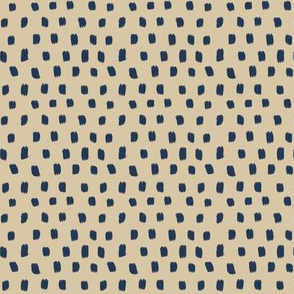 Paint Polka Quilt - blue on beige