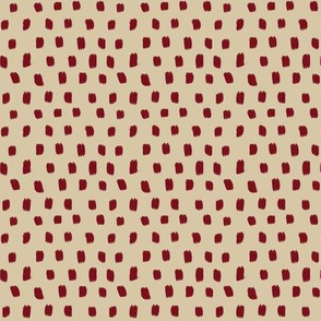 Paint Polka Quilt - red on beige