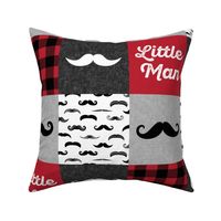 Little Man - Mustache Wholecloth - red and black plaid C19BS