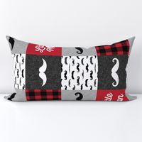 Little Man - Mustache Wholecloth - red and black plaid C19BS (90)