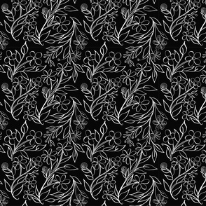Floral Tile in black