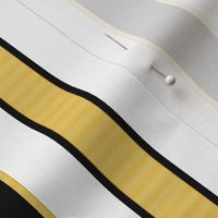 Black & Gold Stripes on White