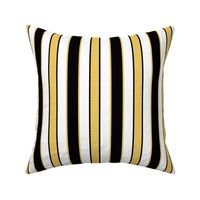 Black & Gold Stripes on White