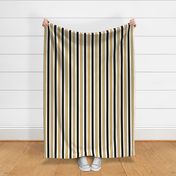 Black & Gold Stripes on White