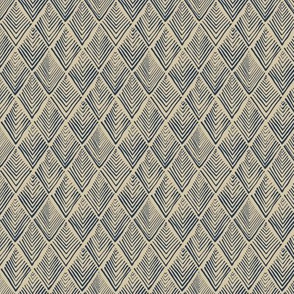 Tree-o-metric  quilt - beige and blue