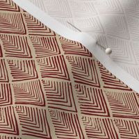 Tree-o-metric  quilt - beige and red