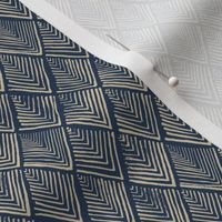 Tree-o-metric  quilt - blue and beige