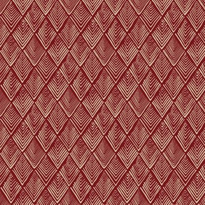 Tree-o-metric  quilt - red and beige