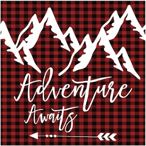 18x18" adventure awaits buffalo plaid