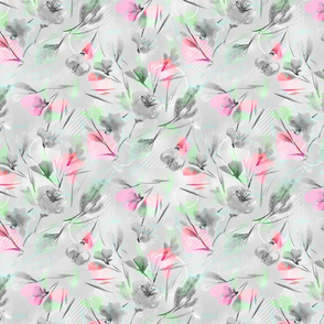 Watercolor floral pattern of delicate colors.