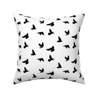 Doves in Flight, Black on White