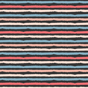 Obsessive Stripe Disorder - Blue, Nude, Pink, Black Multi-Color Stripe