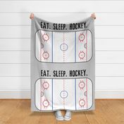 (minky 54") Eat. Sleep. Hockey. - Ice Hockey Rink - grey LAD19