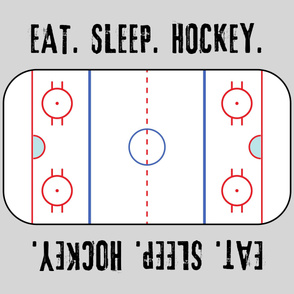 (42" width) Eat. Sleep. Hockey. - Ice Hockey Rink -  Grey LAD19
