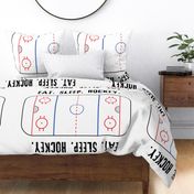 (42" width) Eat. Sleep. Hockey. - Ice Hockey Rink - White LAD19