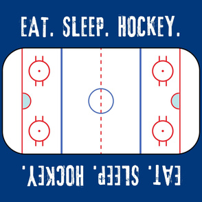 (42" width) Eat. Sleep. Hockey. - Ice Hockey Rink - Blue LAD19