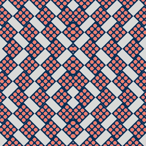 Accidental Ikat in navy and coral