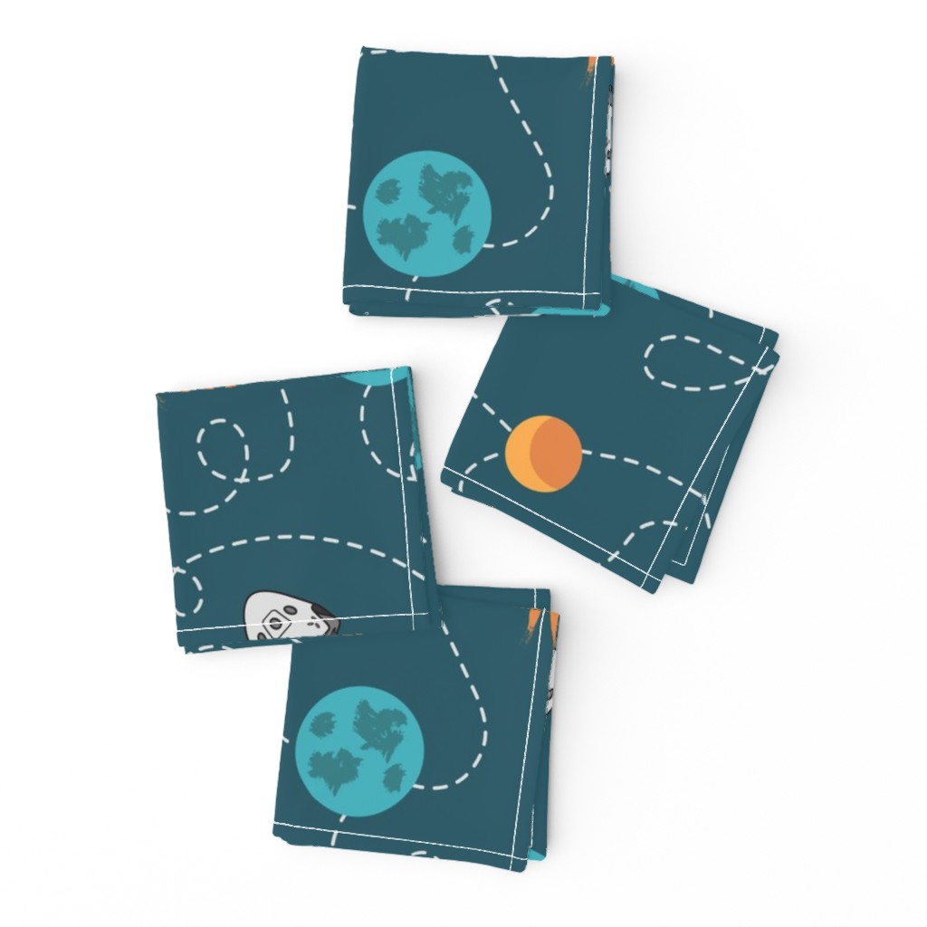 Universe spaceship earth moon dark teal orange Wallpaper