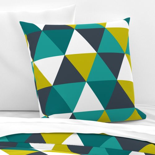 teal + citron triangle wholecloth