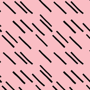 Basic stripes and strokes diagonal rain monochrome circus theme black and white pink girls summer spring