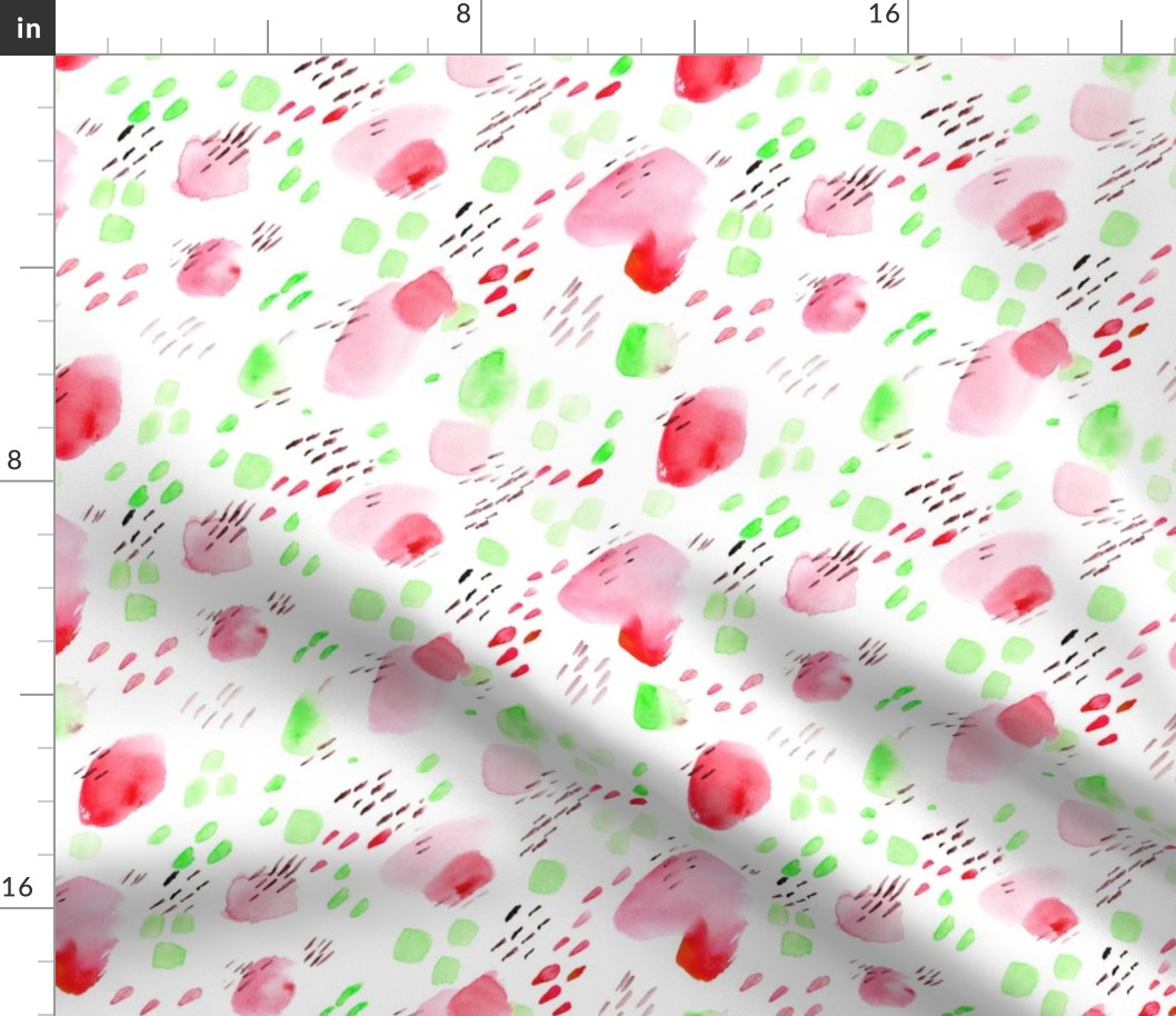 Strawberry daydreams || watercolor abstract pattern