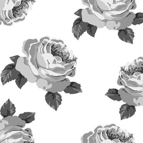Pretty peonies in grey (large)