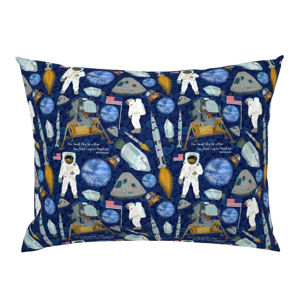 APOLLO 11 MOON LANDING paisley tiny print