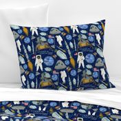 APOLLO 11 MOON LANDING paisley tiny print