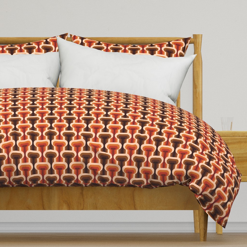 Mid-century modern retro 70s T-shape orange brown