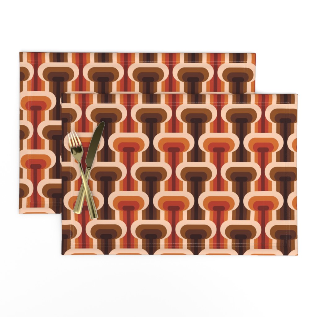 Mid-century modern retro 70s T-shape orange brown