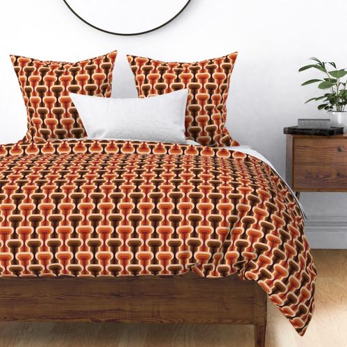 Mid-century modern retro 70s T-shape orange brown