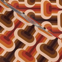 Mid-century modern retro 70s T-shape orange brown