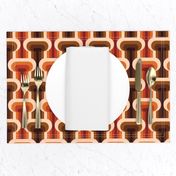 Mid-century modern retro 70s T-shape orange brown