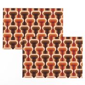 Mid-century modern retro 70s T-shape orange brown