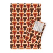 Mid-century modern retro 70s T-shape orange brown