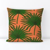Palms in bright coral - small