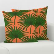 Palms in bright coral - small