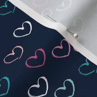Sweet colorful little lovers valentine romance theme with hearts navy