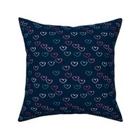 Sweet colorful little lovers valentine romance theme with hearts navy