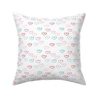 Sweet colorful little lovers valentine romance theme with hearts white