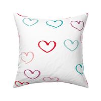 Sweet colorful little lovers valentine romance theme with hearts white JUMBO